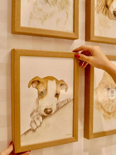 Quadro Pet em Aquarela Renata Costa Arte