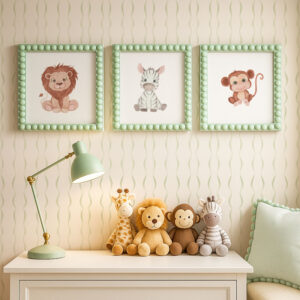 Moldura Luna Bubble Na Cor Creme de Pistache