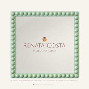 Moldura Luna Na Cor Creme de Pistache - 30x30cm, Brilho