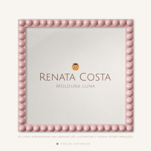Moldura Luna Na Cor Rosa Bebê - 30x30cm, Brilho