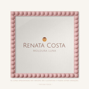 Moldura Luna Na Cor Rosa Bebê - 30x30cm, Fosco