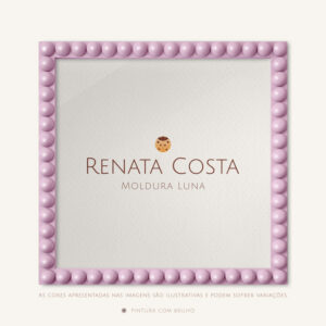 Moldura Luna Na Cor Rosa Aconchego - 30x30cm, Brilho
