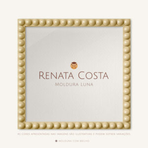 Moldura Luna Na Cor Creme de Avelã - 25x25cm, Brilho