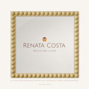 Moldura Luna Na Cor Creme de Avelã - 40x40cm, Fosco