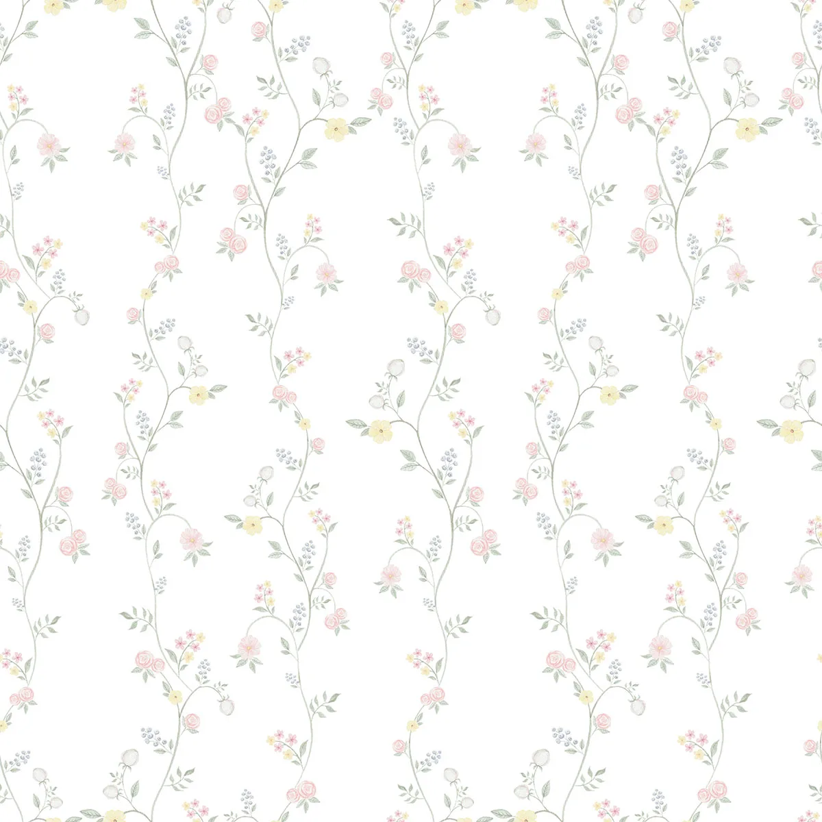 Papel de Parede Recanto das Flores em Aquarela - Imagem 2