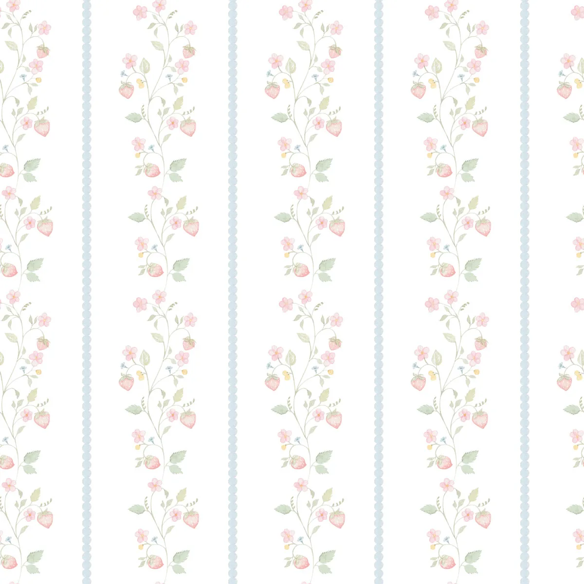 Papel de Parede Morango Silvestre Com Bolinhas em Aquarela - Imagem 2