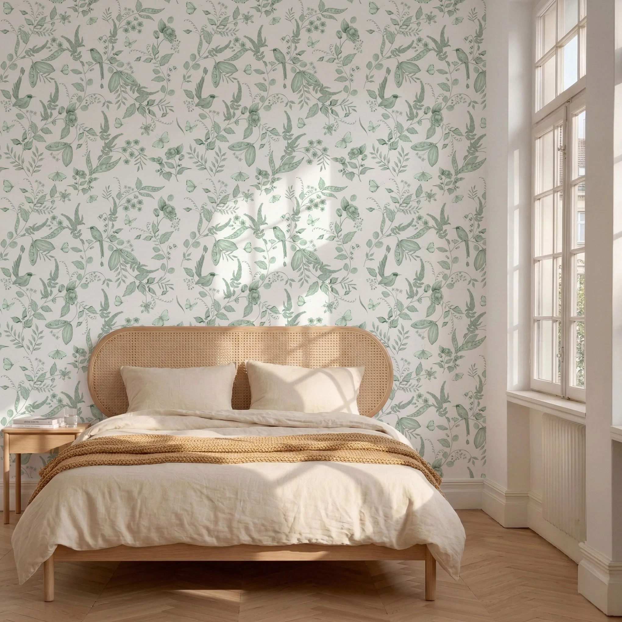 Papel de Parede Jardim Imperial em Aquarela - Imagem 8